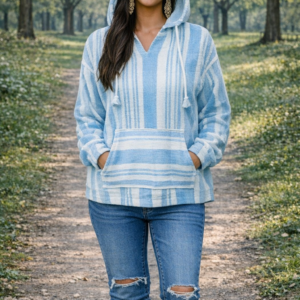 Basix of America Striped Baja Pullover Hoodie
