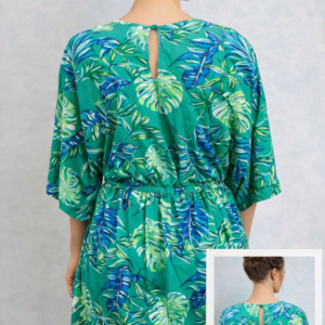 Banana Boat Printed V-Neck Shift Poly Spandex UPF50+ Dress