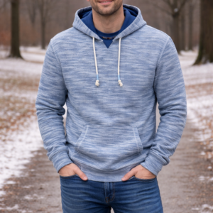 Basix of America Men Terry Hooded Printed Sweatshirt