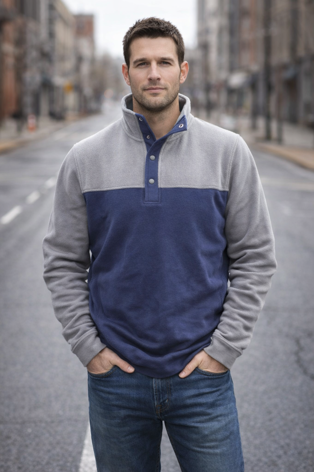 Banana Boat Men UPF 50+ 2 Tone Pollar Fleece Jacket With Snaps - Image 4