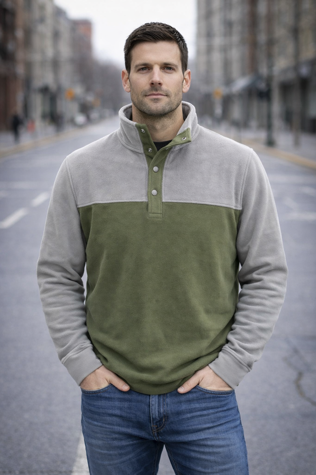 Banana Boat Men UPF 50+ 2 Tone Pollar Fleece Jacket With Snaps - Image 5
