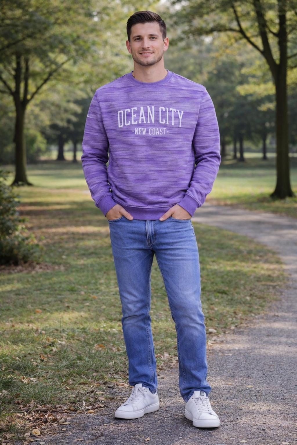Basix of America UPF+ Crew Neck Space Dye Fabrics Pull-on Sweatshirt - Image 7