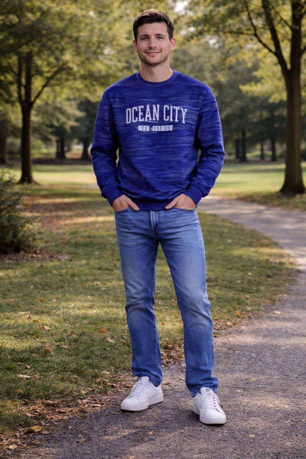 Basix of America UPF+ Crew Neck Space Dye Fabrics Pull-on Sweatshirt - Image 8